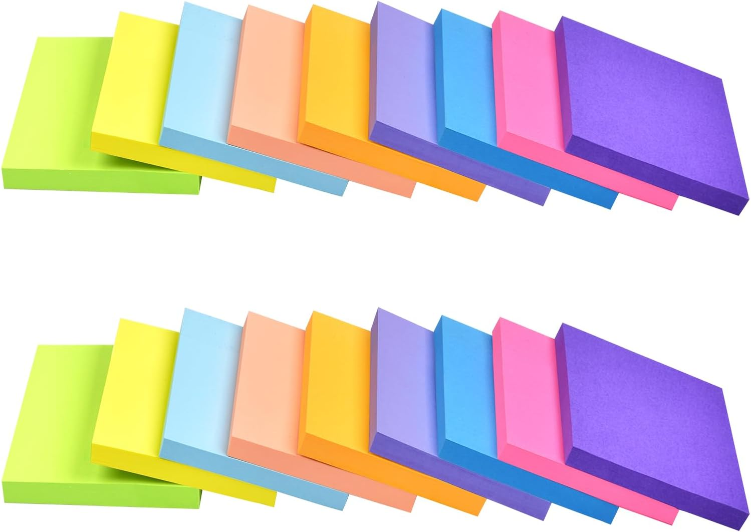 18 Pack Sticky Notes 3”X3”Bright Colors Self-Stick Note Pads, 9 Colors Bulk Stic-image