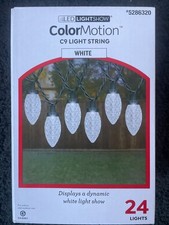 Gemmy Lightshow 24 Count C9 Color Motion White LED Christmas Lights Holiday