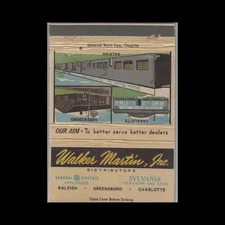 Matchbook Cover Walker Martin Inc General Electric Appliances Raleigh NC