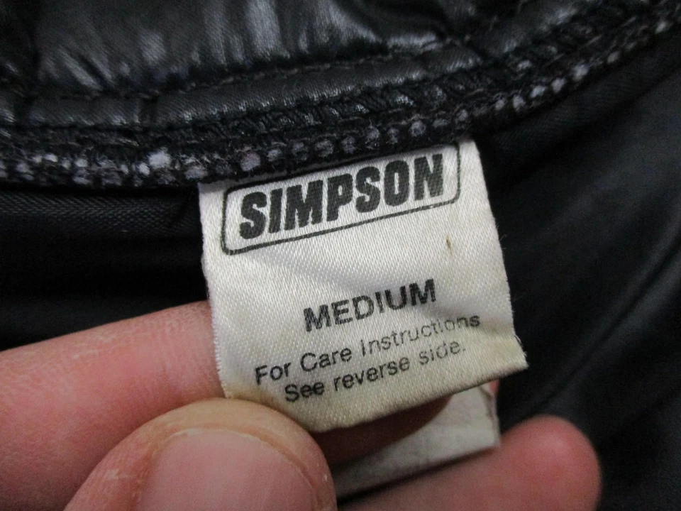 Vintage Simpson Jacket Mens Medium Black Racing Puffer Nylon Made USA Coat - Image 4 of 4