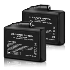 Rechargeable 7.4V 3000mAh Lithium Polymer Batteries for Battery Heated Gloves...