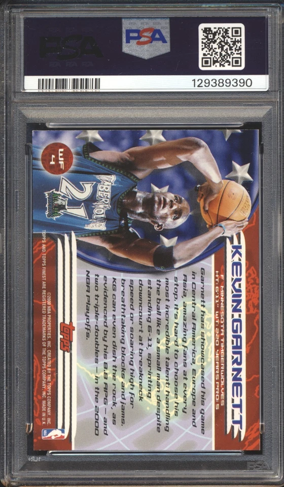 2000 Finest WORLD'S FINEST Kevin Garnett #WF4 PSA 8 TIMBERWOLVES / CELTICS HOF - Image 2 of 2