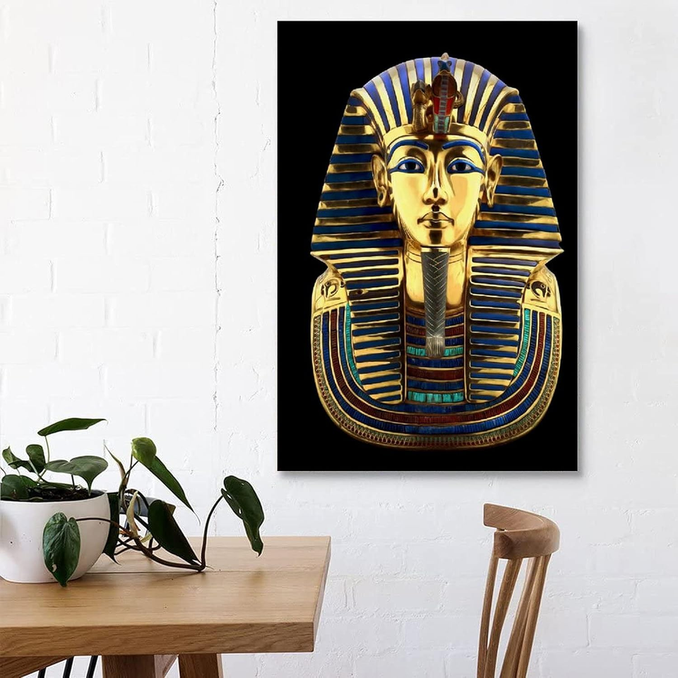 Egyptian Pharaoh King TUT Gold Headdress Mask Tutankhamun Canvas Ar | eBay