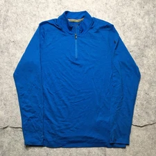 Smartwool Performance Merino Wool 1/4 Zip Top Mens Small S Blue Base Layer All