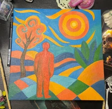 Original Abstract Acrylic Painting on Canvas – 8x8 Inches handmade surreal art