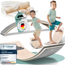 WOLKENGLÜCK® Balance Board Wackelbrett für Fitness aus Holz mit Fingerschutz