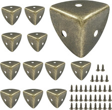 12Pcs Box Corner Protectors, 1" 25Mm Metal Corner Edges Protector Triangle Cor