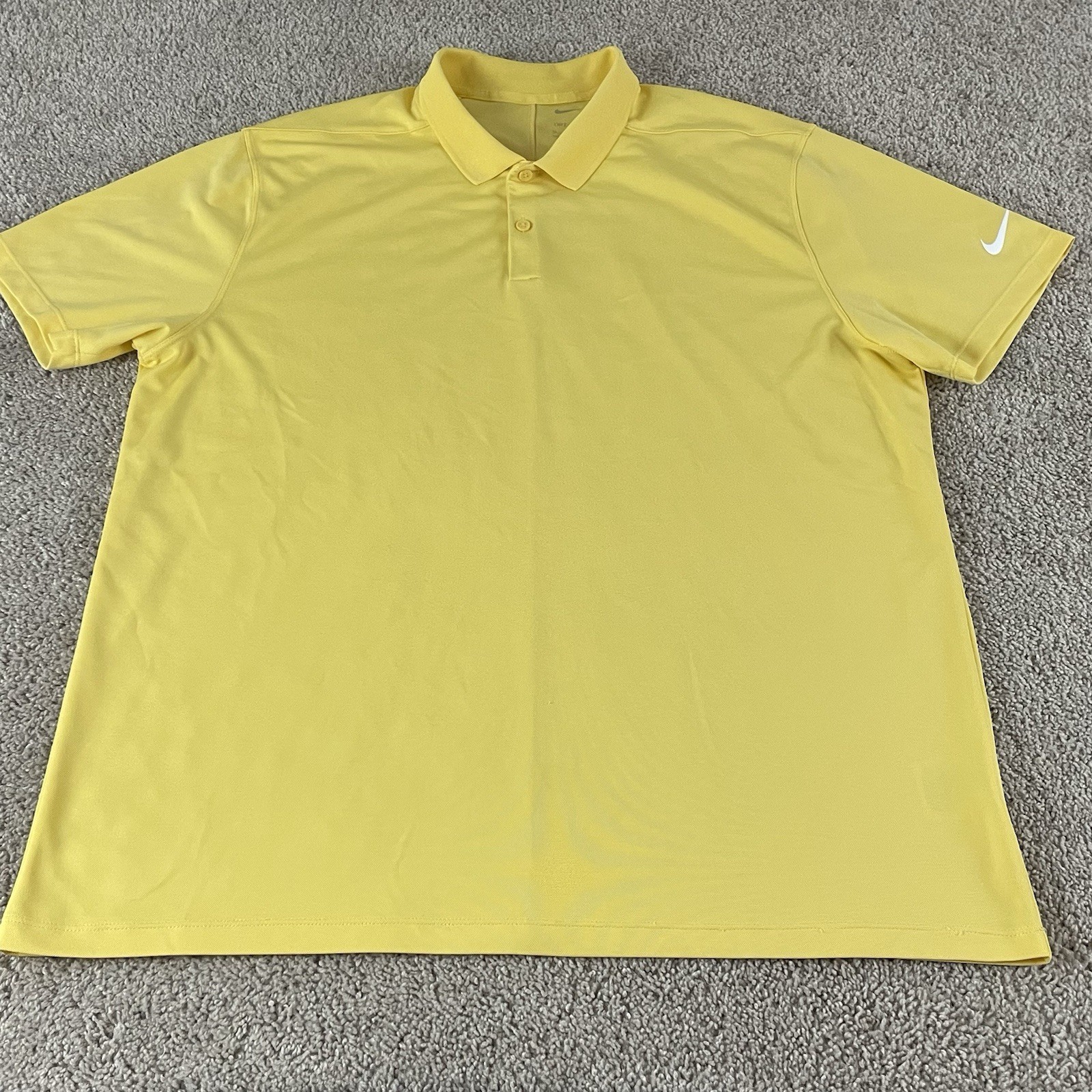 Nike Polo Shirt Mens Medium Yellow Dri-FIT Golf Athletic Performance DH0824 C74