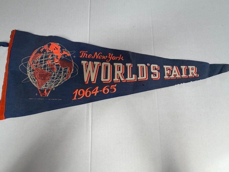 VINTAGE NEW YORK WORLD'S FAIR 1964 - 65 FELT PENNANT 27"  original