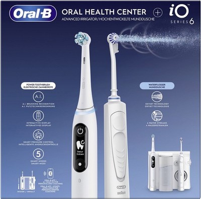 Oral-B Zahn-/Mundpflege-Kombination Center OxyJet Munddusche + iO6