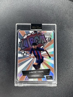 Lamine Yamal 2024 Wild Card Comix Platinum Rookie 2/3 SSP Refractor Encased RC