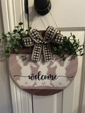 Easter Front Door Decoration, Wall Decor, Door Sign, Bunny, Door Hanger