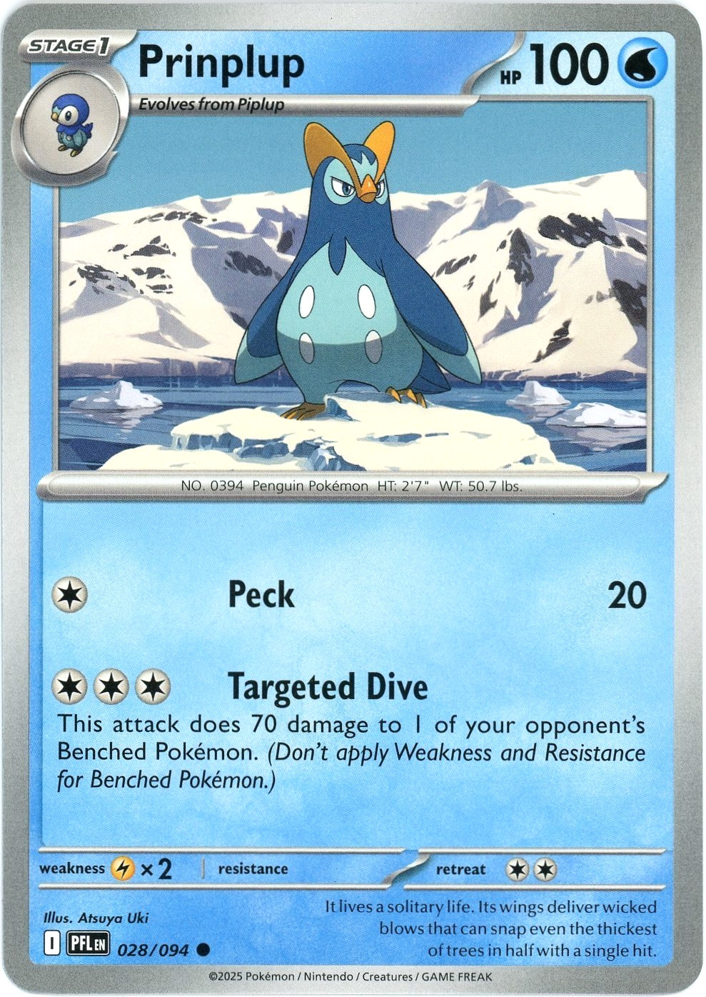 Prinplup 028/094 - Phantasmal Flames - Common - NM/M