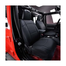 Seat Covers Fit For 2018-2025 Wrangler 2 Door, Faux Leather, Full Set