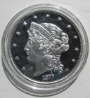 William Barber's 1877 $50 Half-Union Pattern 1 troy oz 999 Fine Silver w/ COA