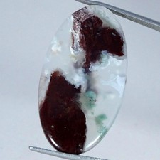 22.50Cts Natural Best Aqua Chalcedony Oval Cabochon Gemstone 19X35X4MM