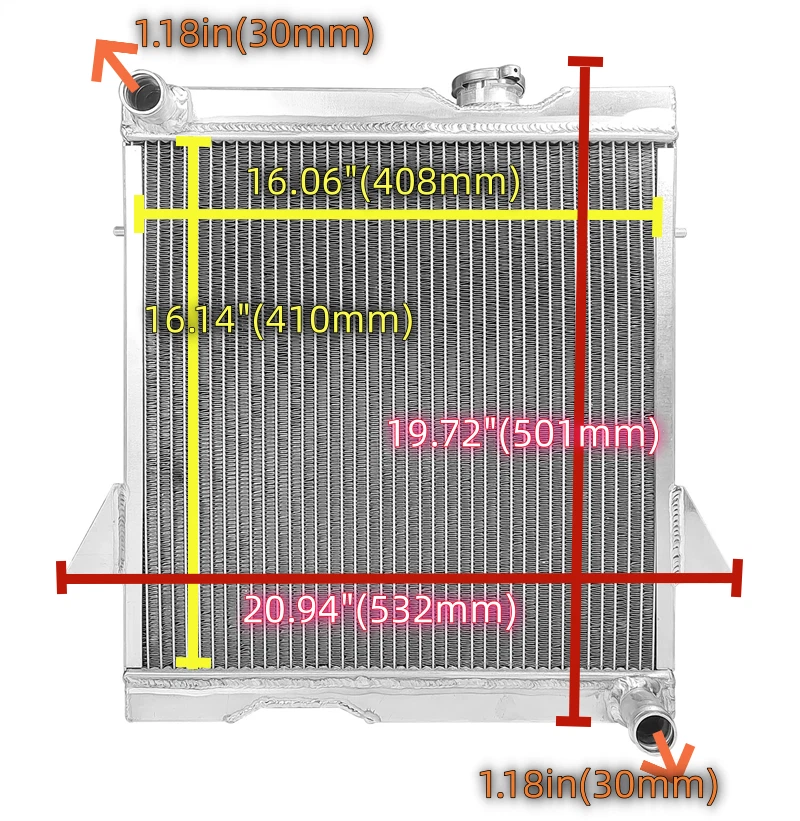 3Row Aluminum Radiator Fits 1969-1974 Triumph TR6 /1967 1968 Triumph TR250 2.5L - Image 2 of 4