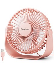 Gaiatop USB Desk Fan, 3 Speeds Strong Airflow, 5.5 Inch Portable small, Pink