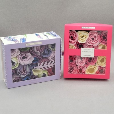 Heathcote & Ivory Soap Flowers Lavender Fields Sweet Pea & Honeysuckle Set of 2