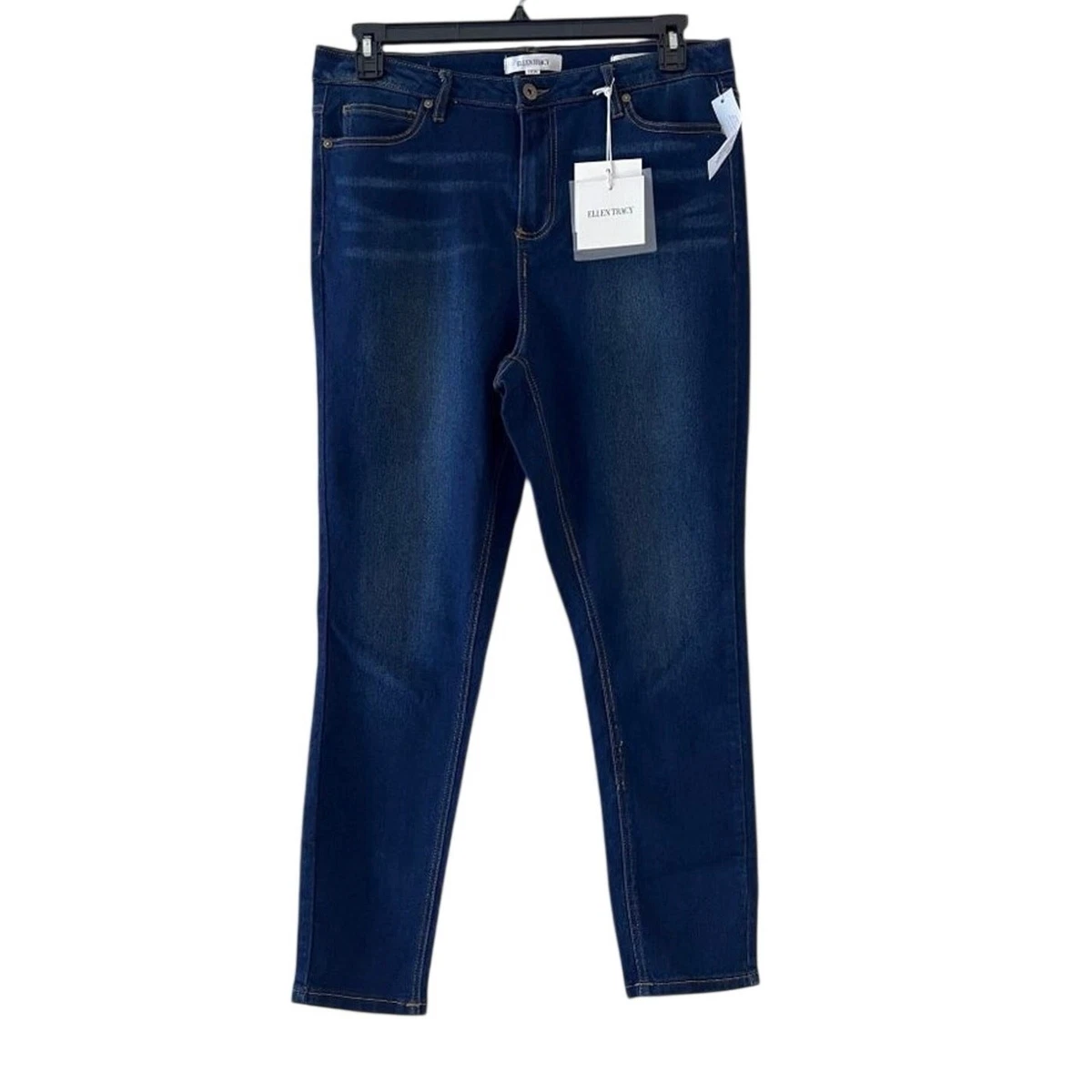 Jeans Skinny Ellen Tracy | Velluto Denim Elasticizzato Colore Grigio Gargoyle | Nuovi Con Etichette