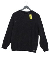 Superdry Men's Jumper L Black Wool with Polyamide, Viscose Round Neck Pullover