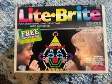 Vintage 1990 Milton Bradley LITE BRITE With Box Pegs and Unused Aladdin Sheets