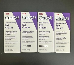 2 PACK Cerave Skin Renewing Eye Cream for Wrinkles Peptide’s Niacinamide 0.5oz