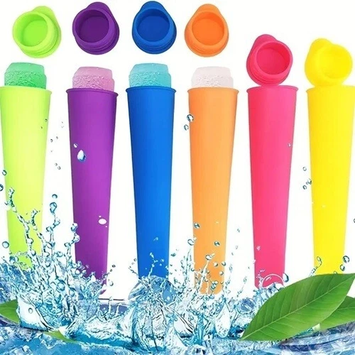 Eisformen Silikon Wassereis Eislutscher Eistüten mit Deckeln Eis selber machen