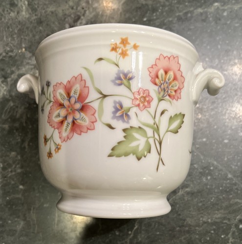 Richard Ginori Pink Floral Cache Pot Urn Planter Italy Porcelain 5.5"