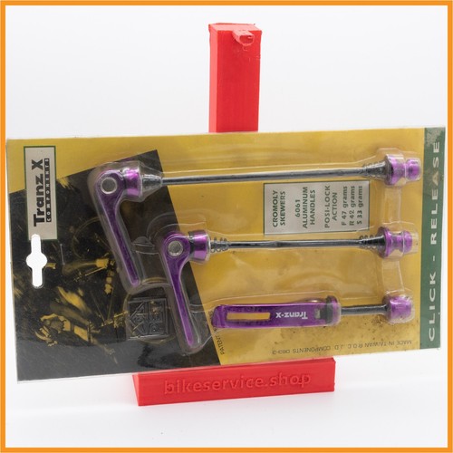 NOS TRANZ X PURPLE MOUNTAIN BIKE MTB 135mm QR SKEWERS SET QUICK RELEASE BICYCLE