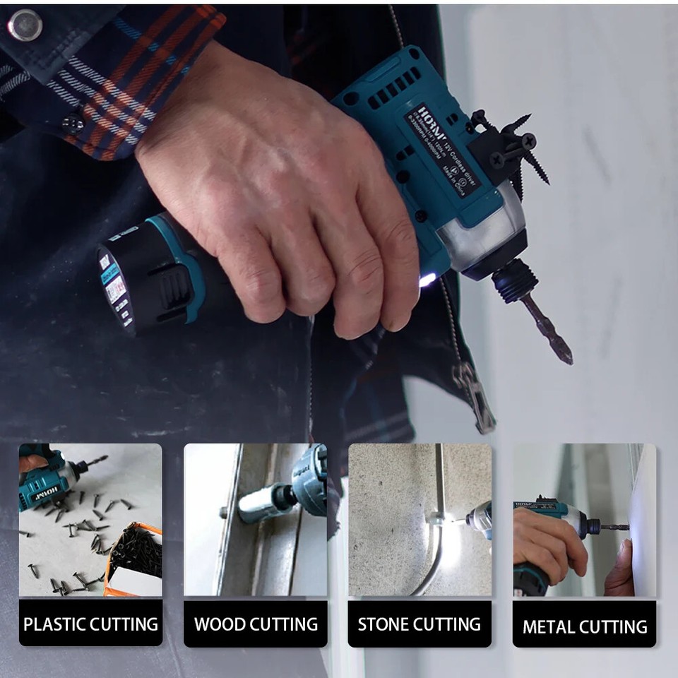 Cordless Electric Screwdriver 120N.m Wireless Electric Impact Drill