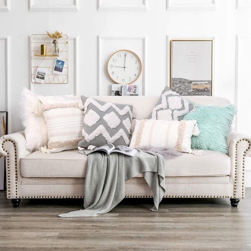OJIA Lumbar Decorative Boho Throw Pillow Cover, 12 X 20 Farmhouse Cute Neutral - Picture 5 of 9