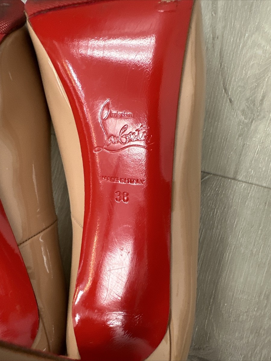 【新品♡サイズ38】ルブタン New Very Privé Red 完売のお品♡ Christian Louboutin Tan New Very Prive Patent Red Sole Pumps