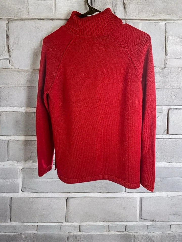 Suéter para mujer Jeanne Pierre rojo cuello alto - talla S Foto 4 de 4