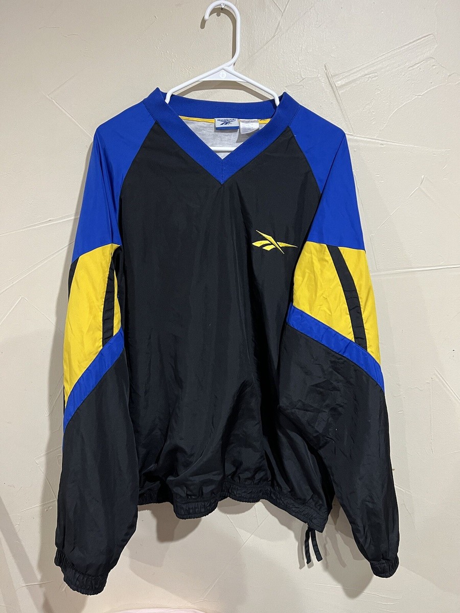 VINTAGE Reebok Jacket Mens X Large Black Windbreaker Track VINTAGE Reebok Jacket Mens X Large Black Windbreaker Track