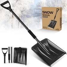 Snow Shovel, 2025 New Upgrade Large-Capacity Lightweight Aluminum Portable Snow