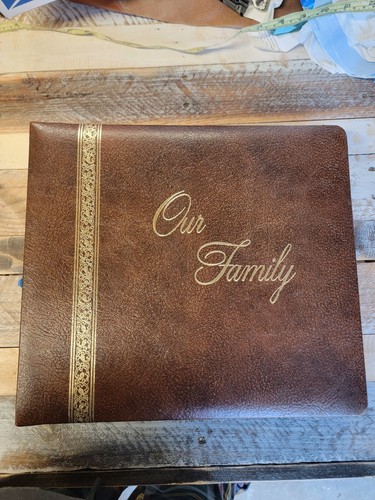 Our Family Gilded Genuine Cowhide Bound Custom Photo Album - Picture 2 of 24