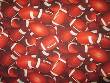 Football Overall Balls Footballs Brown Cotton Fabric FQ