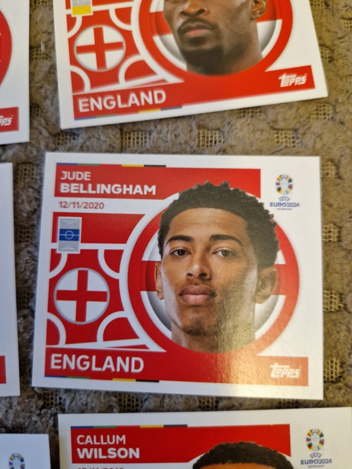 Topps Euro 2024 ENGLAND Full Team Set of 26 Stickers including ENG 16