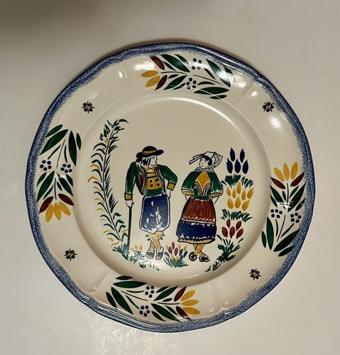 Quimper Ceramiques de Cornouaille Dinner Plate Handpainted Made in France 10.5” - Picture 4 of 4