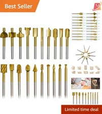 20 Pcs Router Bits Engraving and Carving Set High-Speed Steel for Wood Plastics