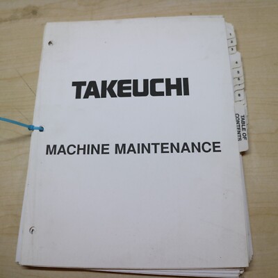 TAKEUCHI Hydraulic System Excavator Machine Maintenance Manual book crawler