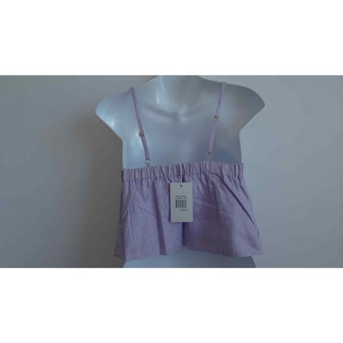 Hevron Women's Boxy Cropped Spaghetti Strap Top lavender Sz xs NWT 198 - Picture 5 of 10