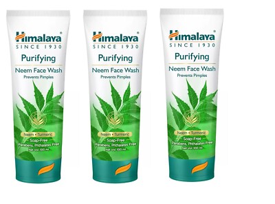 Himalaya Herbals Purifying Neem Face Wash, 100ml X 3 Antibacterial & Antifungal