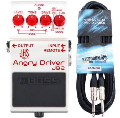 Boss OD-3 Overdrive Pedal + Keepdrum Gitarrenkabel 3m – Warmer Overdrive Für Blues & Rock, Mit Level, Tone & Drive Reglern