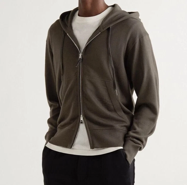 Tom Ford — Nwt TOM FORD Green 99% Cashmere Hoodie Zip-up Sweatshirt BZK20 IT 58 US XL $2990