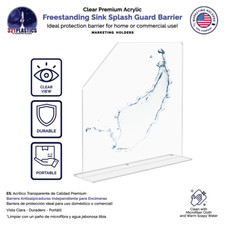 Splash Guard 19" x 4.5" x 14" Clear Acrylic Freestanding One Piece Panel Barrier