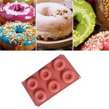 VDL SILICONE DONUT MOULD 6 CAVITY MINI DOUGHNUT BAKING RING PAN Wax Soap Resin