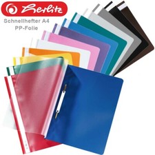Herlitz Schnellhefter DIN A4 PP Schulschnellhefter Plastikhefter Sichthefter