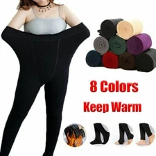 Thermal Tights Pants Full Foot Women's Ladies Warm Fleece Lined Winter Thick